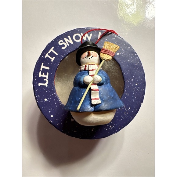 Christmas Snowman Let It Snow Sandi Gore Evans Holiday Snowman In Box - Picture 6 of 13